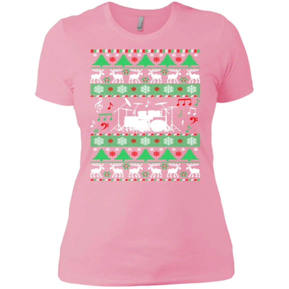 Drums Drummer Ugly Christmas Women T-Shirt