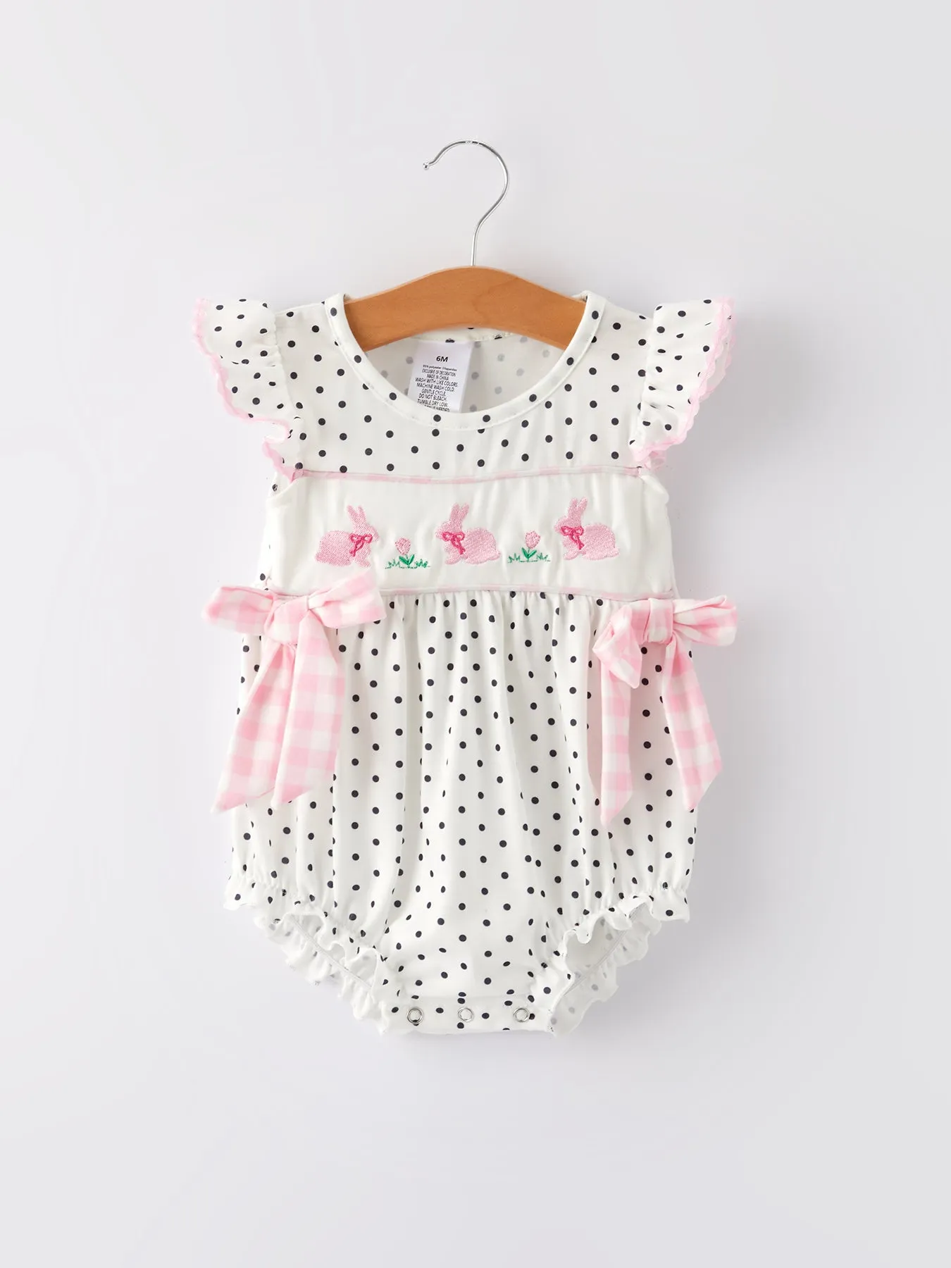 Easter Bunny Smocking Embroidered Romper