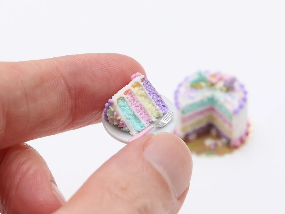 Easter Layer Cake in Pastel Colours - Miniature Food