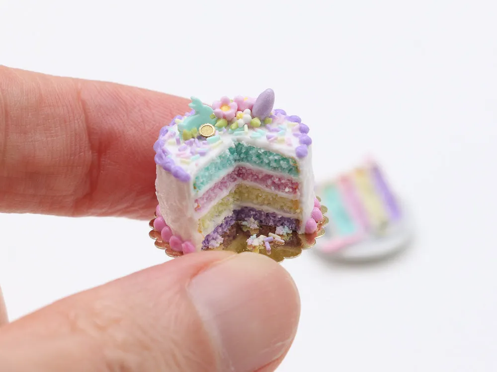 Easter Layer Cake in Pastel Colours - Miniature Food