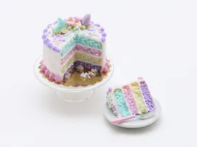 Easter Layer Cake in Pastel Colours - Miniature Food