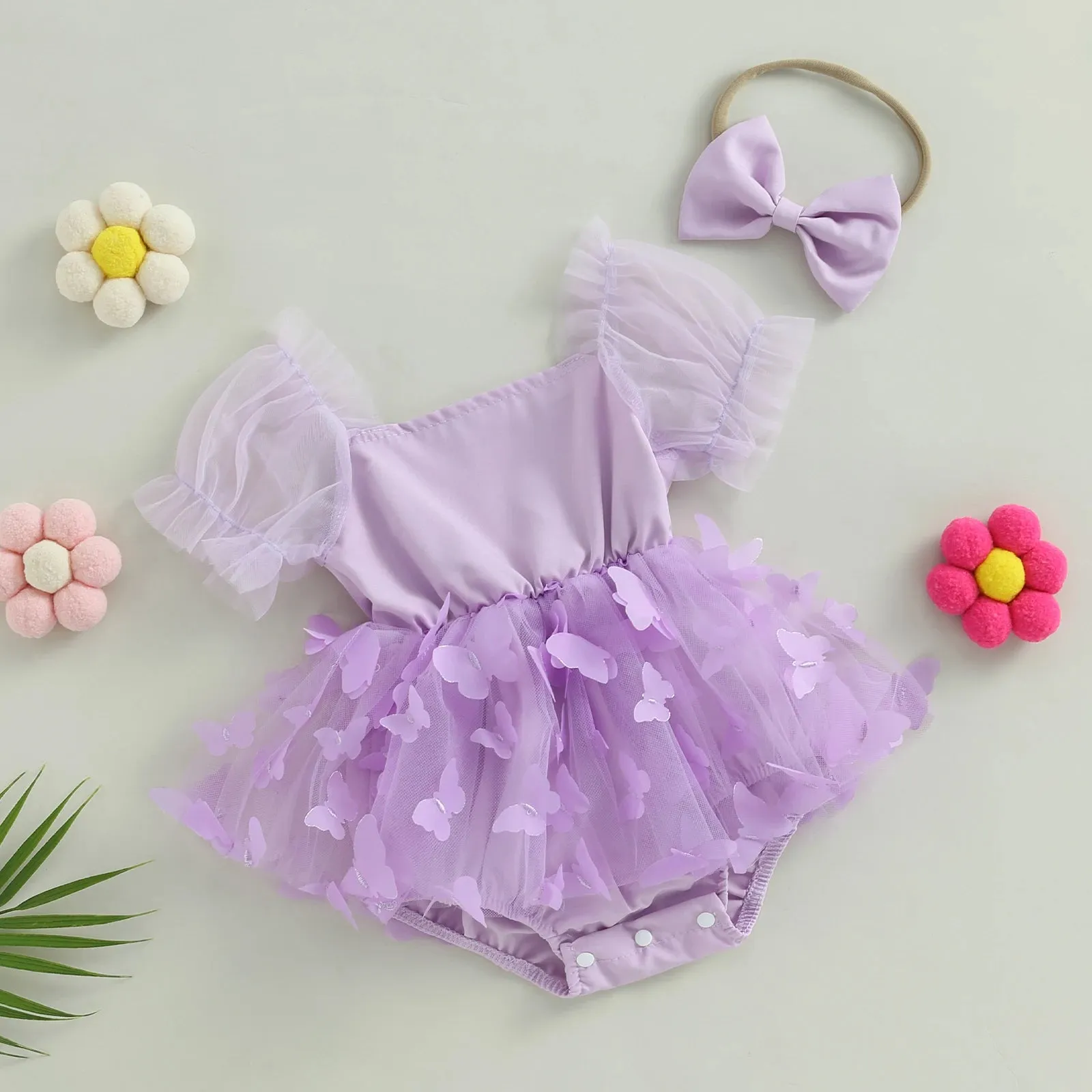 Figgy Romper with Bow Headband