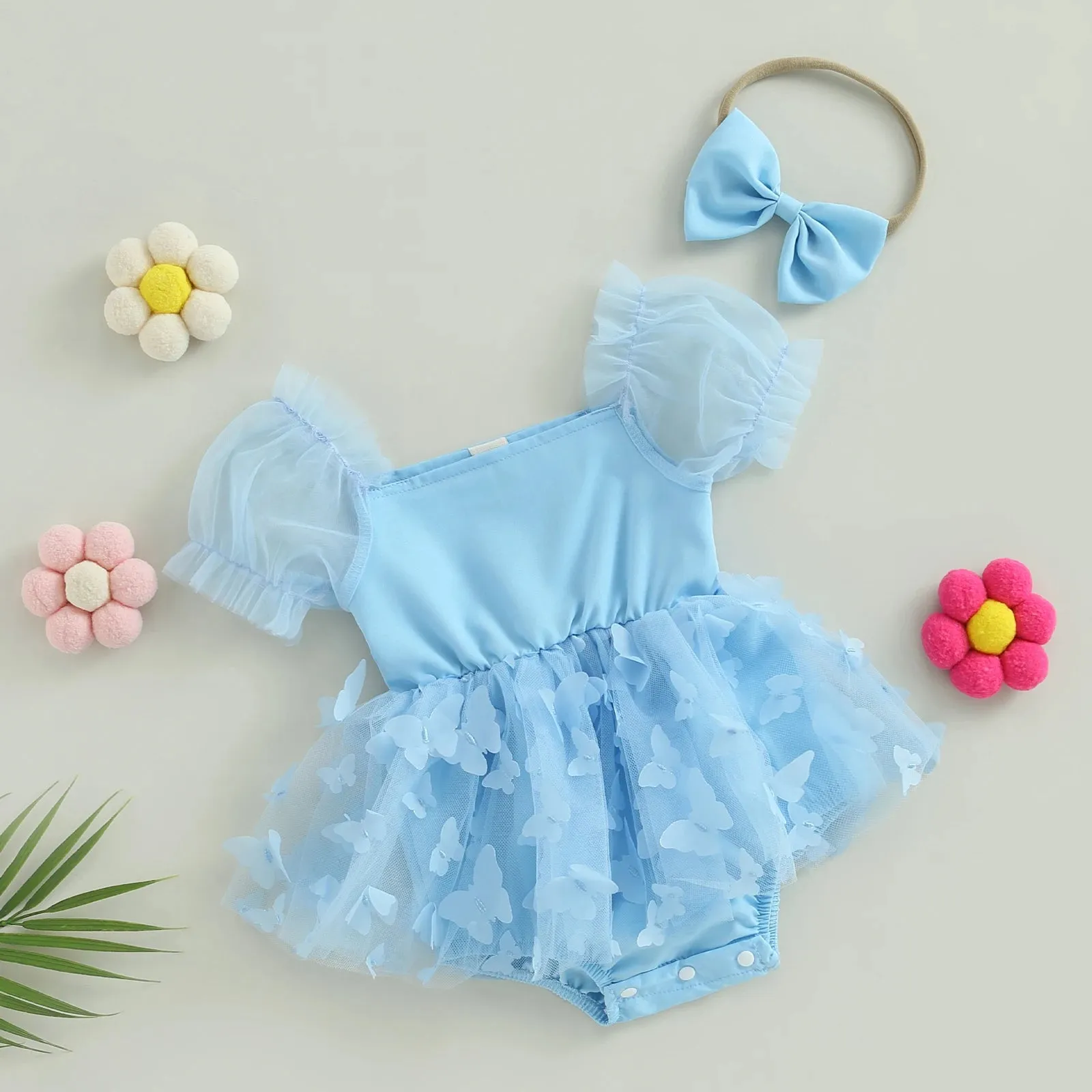 Figgy Romper with Bow Headband