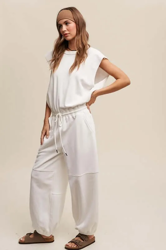 French Terry Loose Jogger Jumpsuit