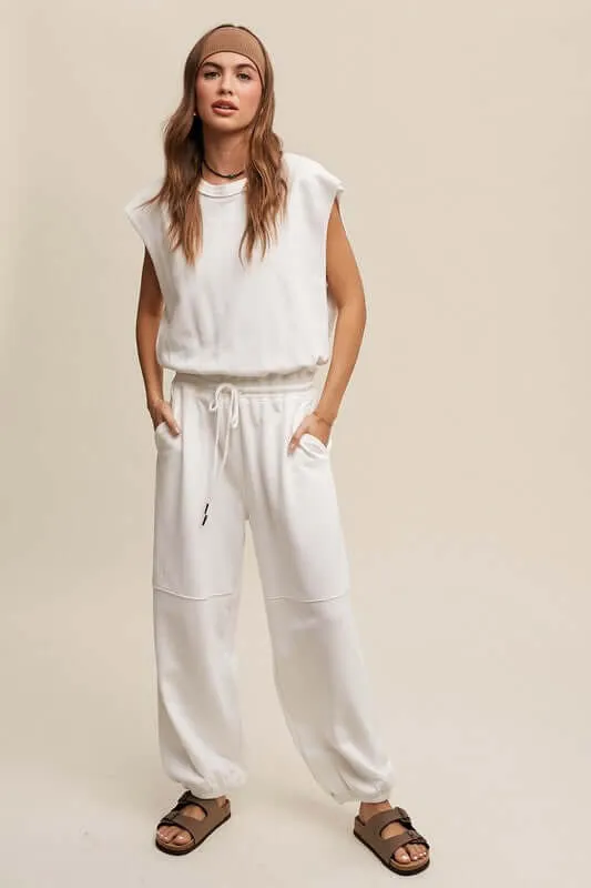 French Terry Loose Jogger Jumpsuit