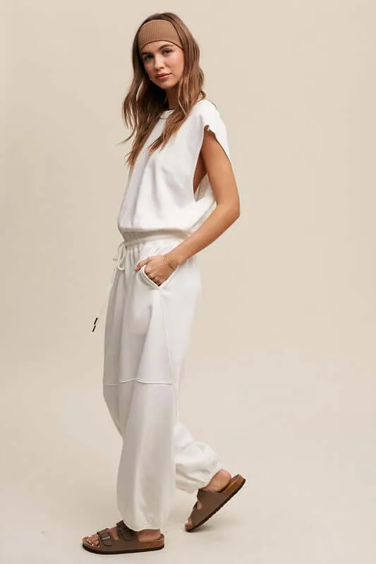 French Terry Loose Jogger Jumpsuit