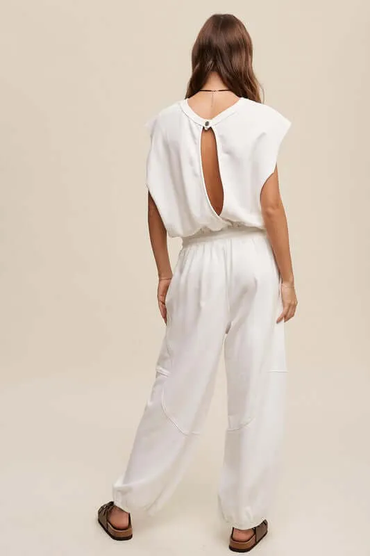 French Terry Loose Jogger Jumpsuit