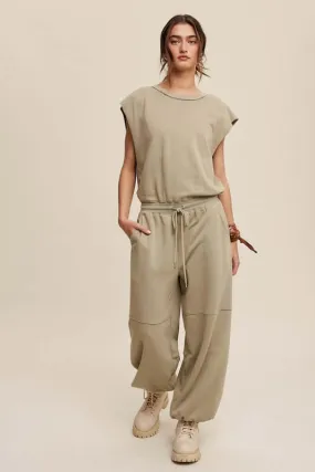 French Terry Loose Jogger Jumpsuit