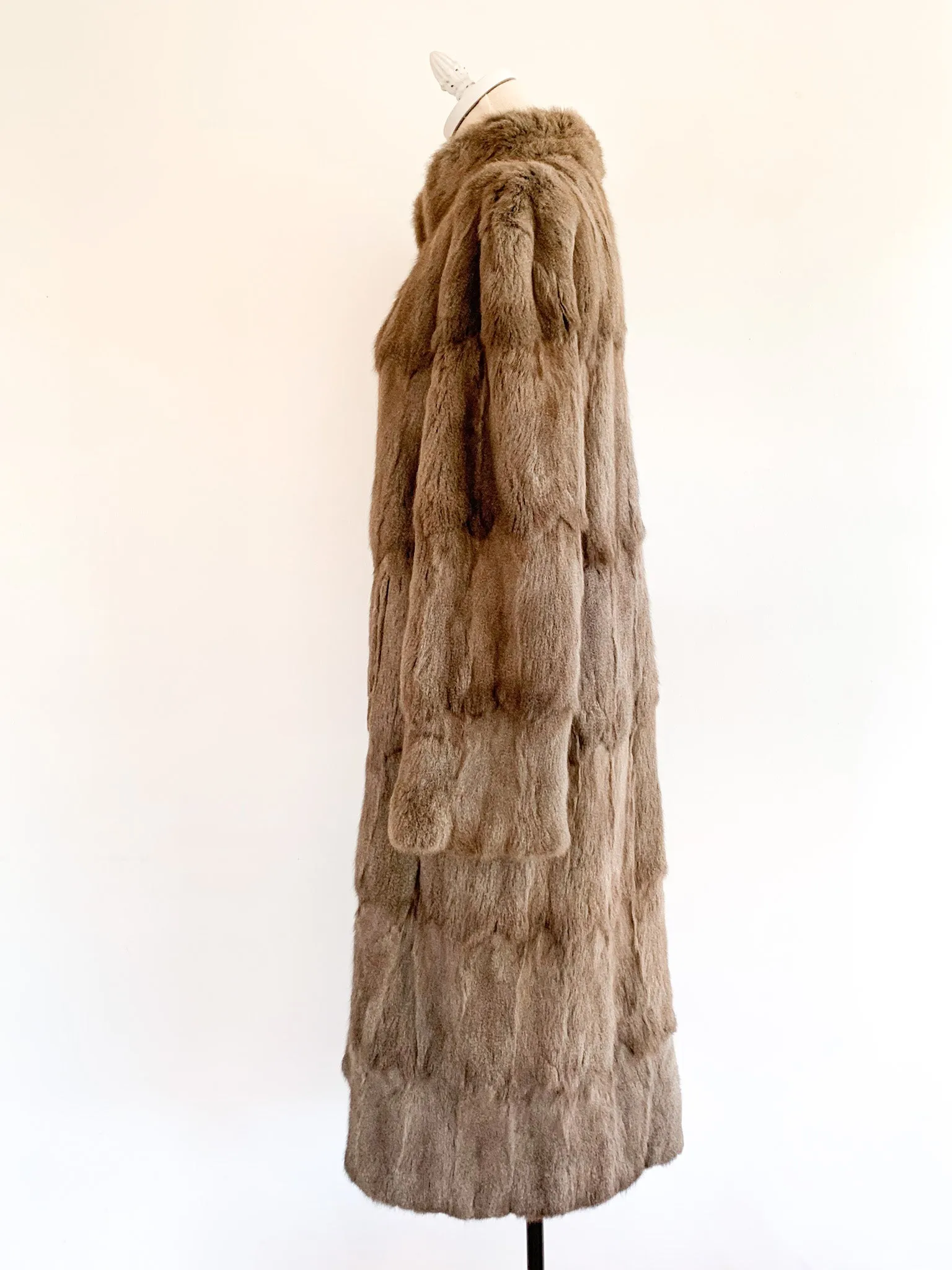 Full Length Greige Fur Coat