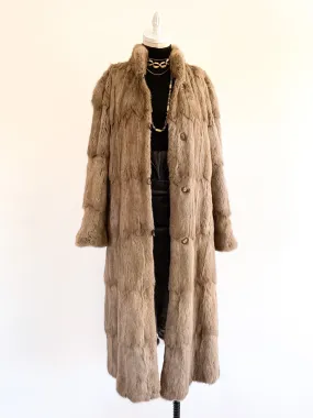 Full Length Greige Fur Coat