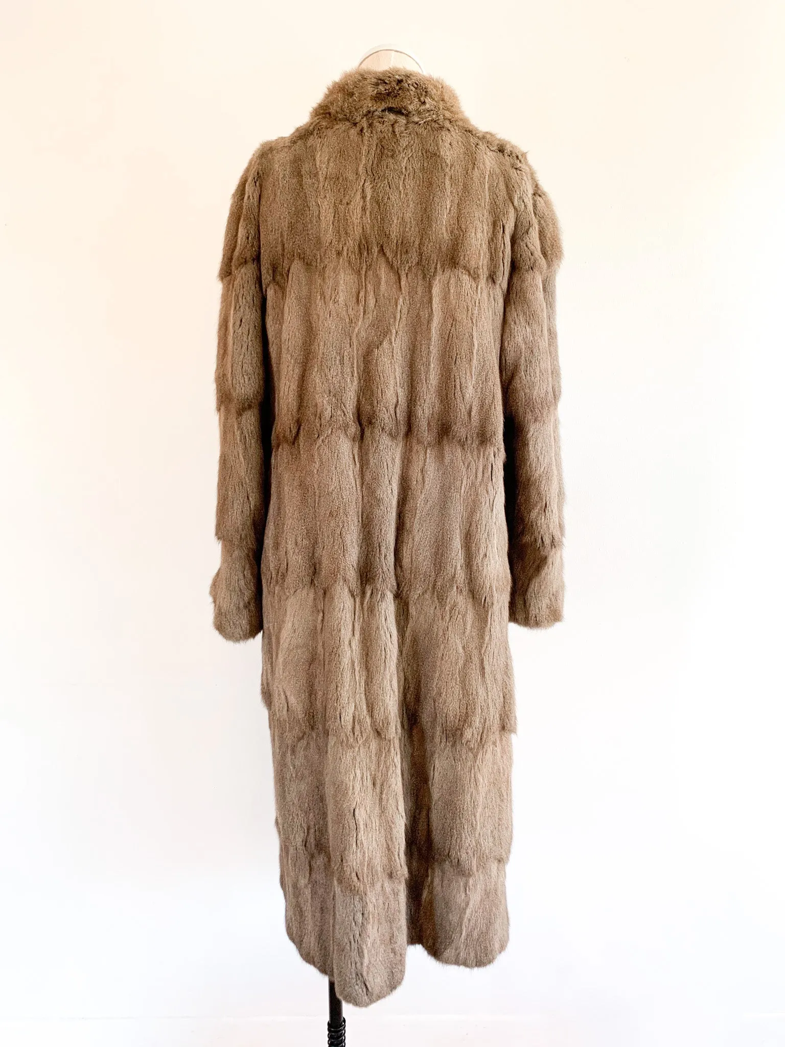 Full Length Greige Fur Coat