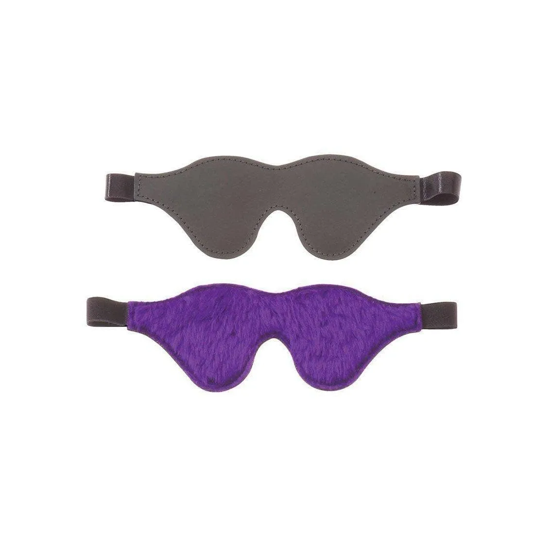 Fur Purple Lined Cute Couples Blindfold Black