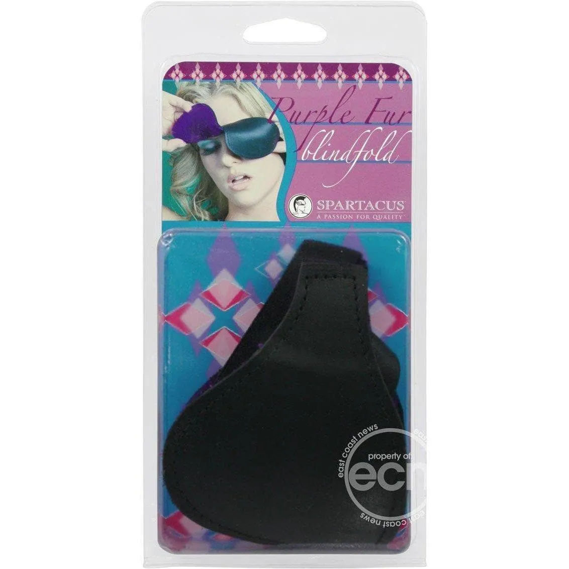 Fur Purple Lined Cute Couples Blindfold Black