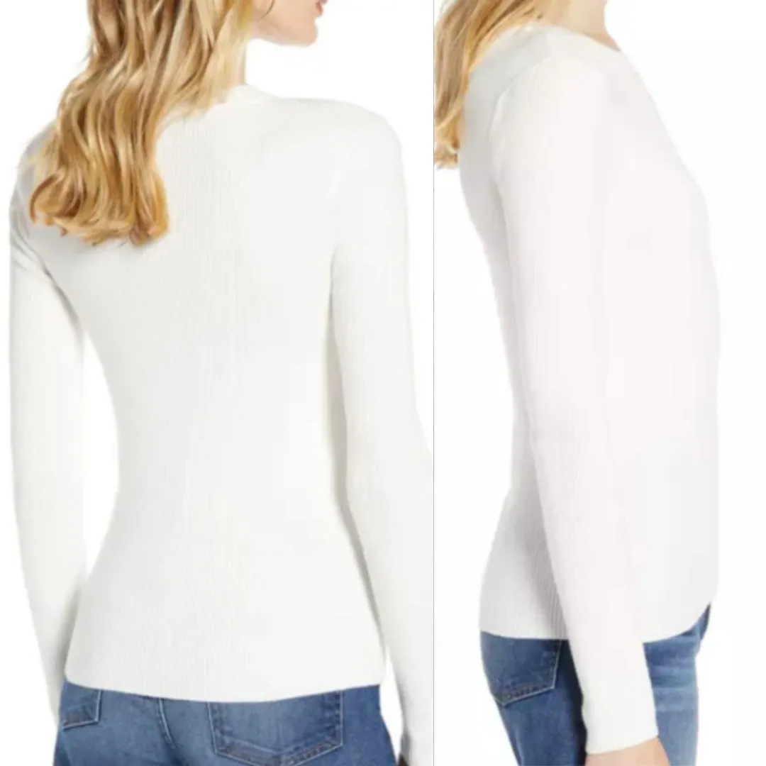 HALOGEN Ribbed Knit Top