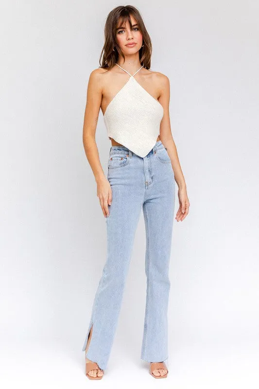 Halter Crochet Knit Top