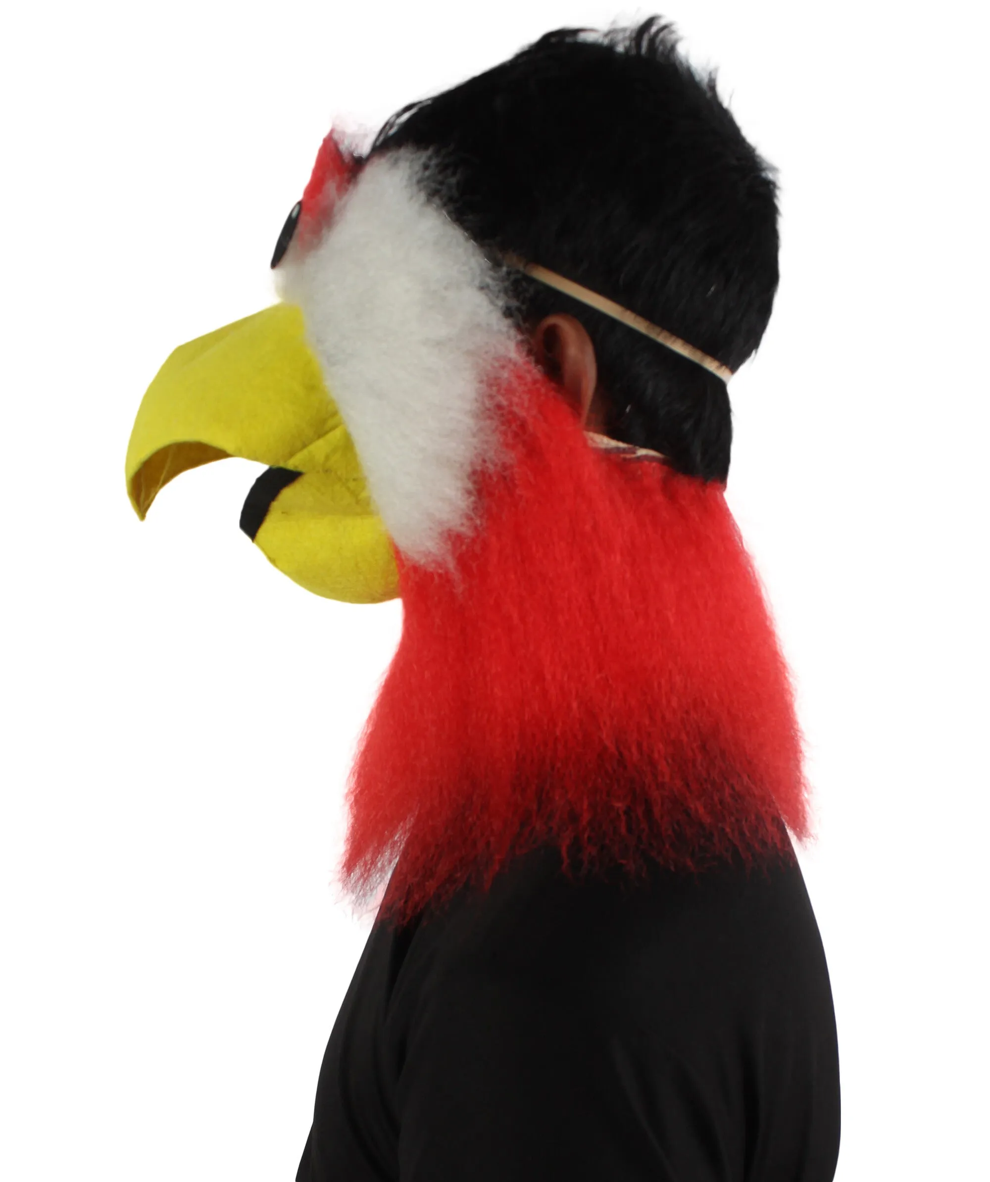 HPO Adult Unisex Furry Colorful Tucan Fur Mask| Best for Halloween and Cosplay| Flame-retardant Synthetic Fiber