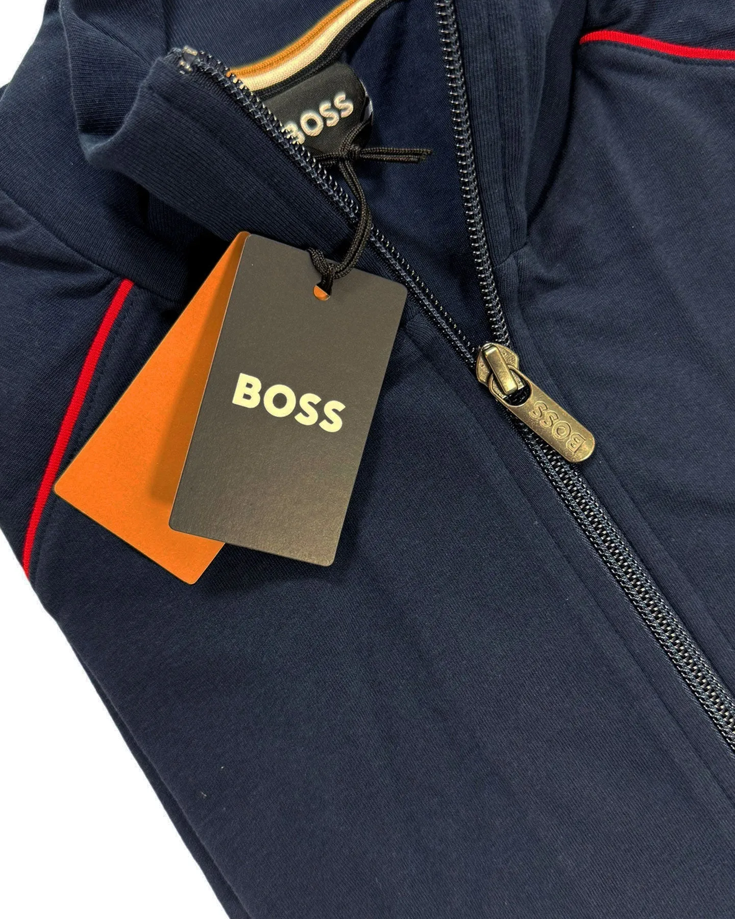 Hugo Boss Full Zip Men Track Jacket Dark Blue S SALE