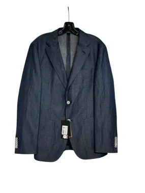 Hugo Boss Hesten Slim Fit Blazer Sport Coat 40R Dark Blue Wool Linen Blend