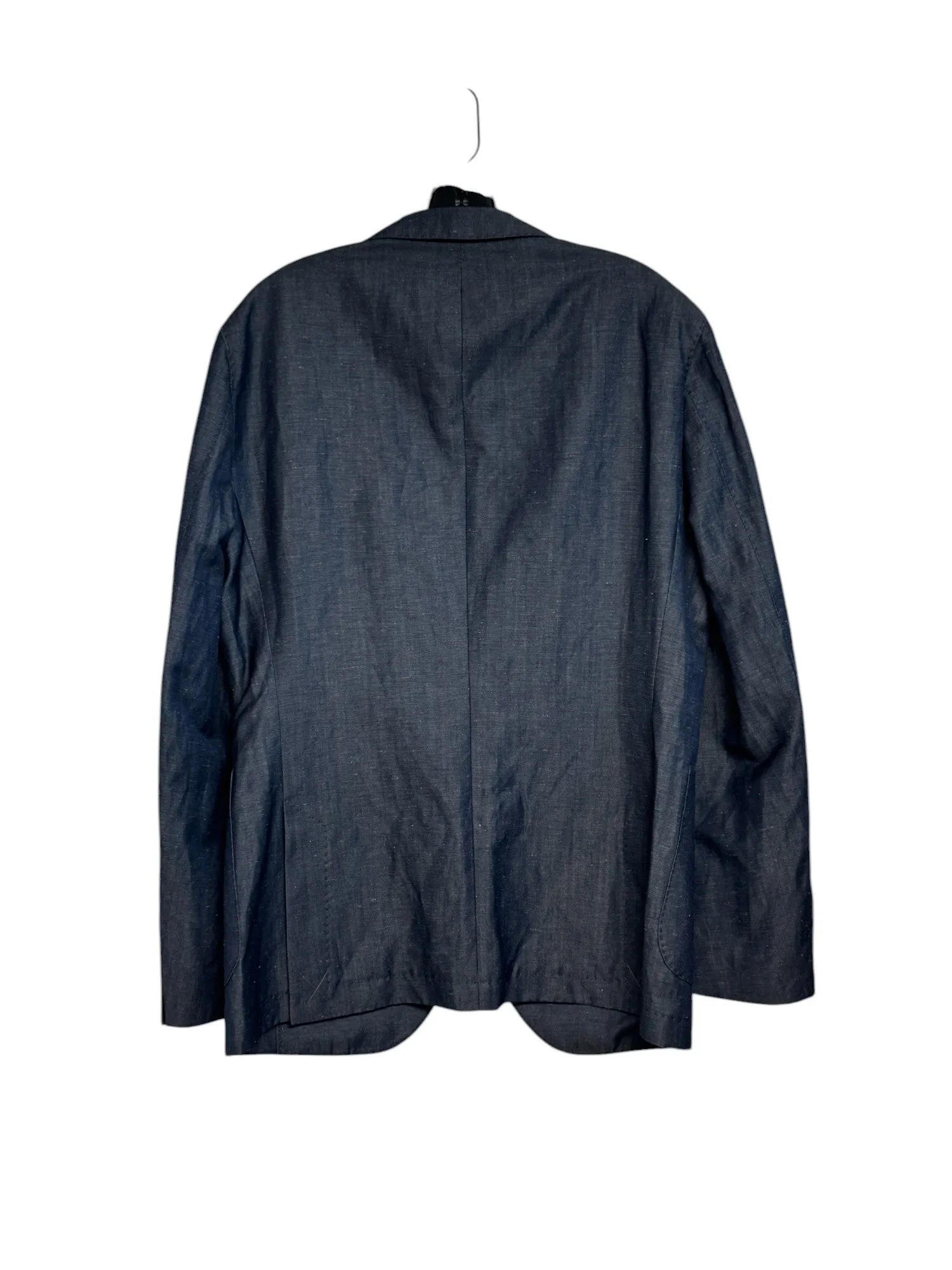 Hugo Boss Hesten Slim Fit Blazer Sport Coat 40R Dark Blue Wool Linen Blend