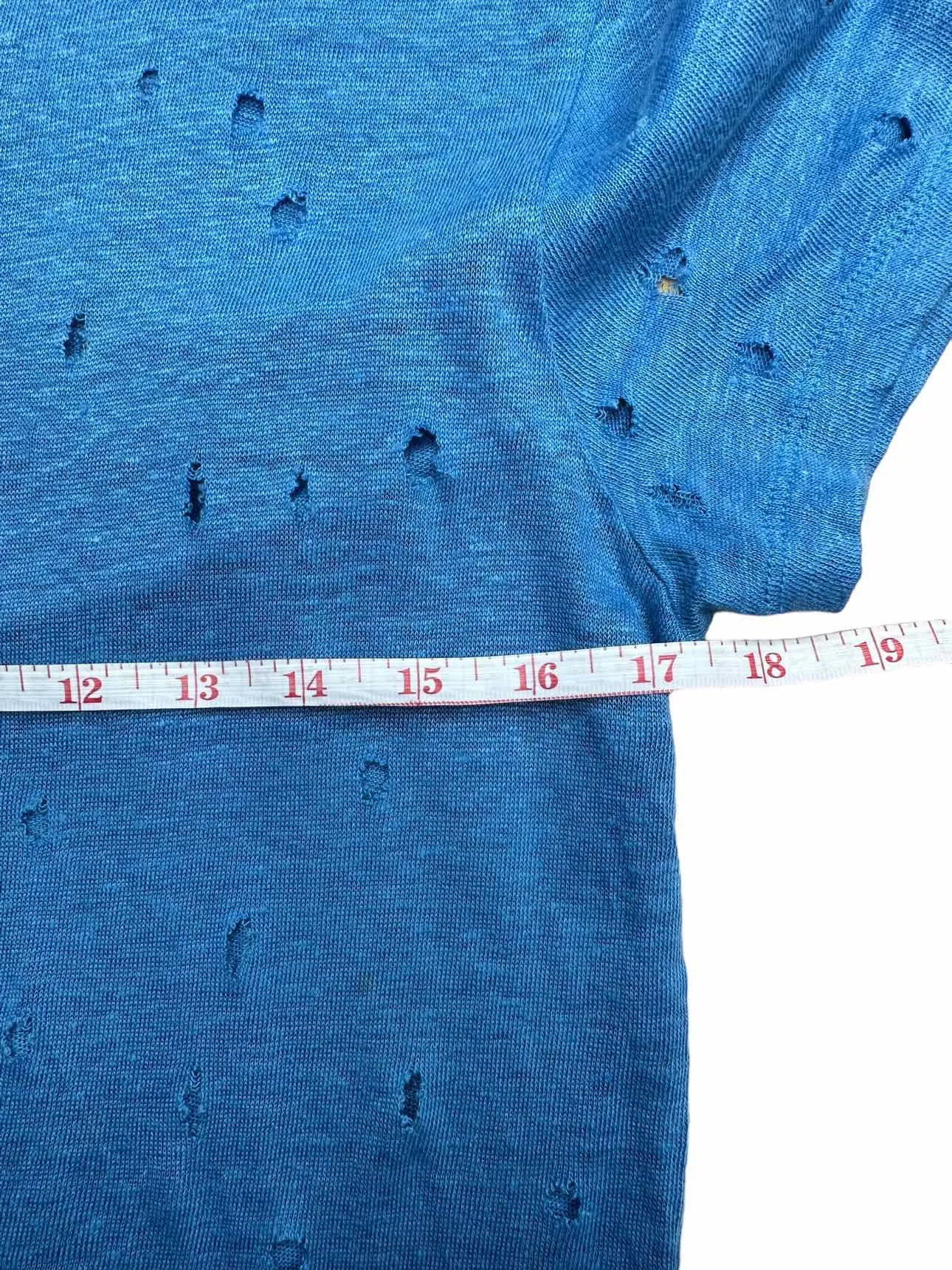 IRO Blue Distressed Linen Top Size XS