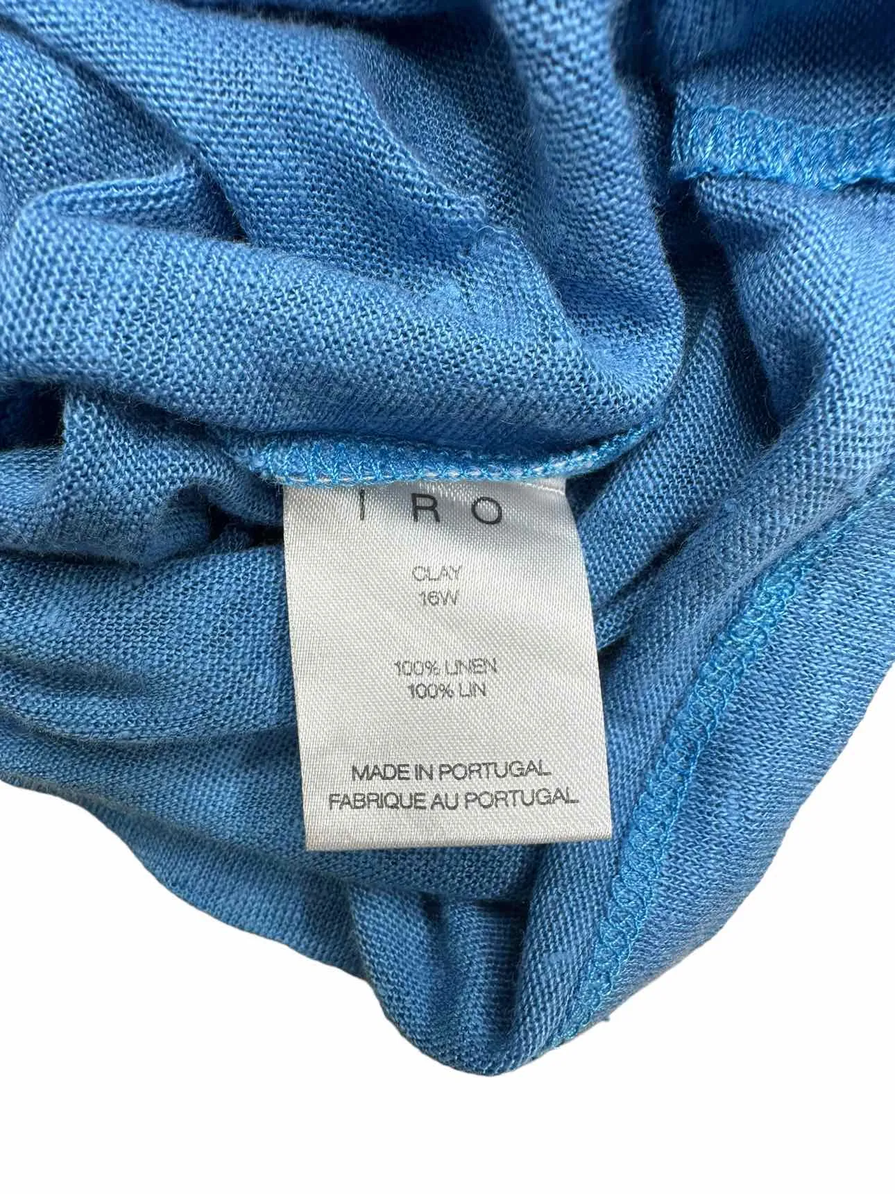 IRO Blue Distressed Linen Top Size XS