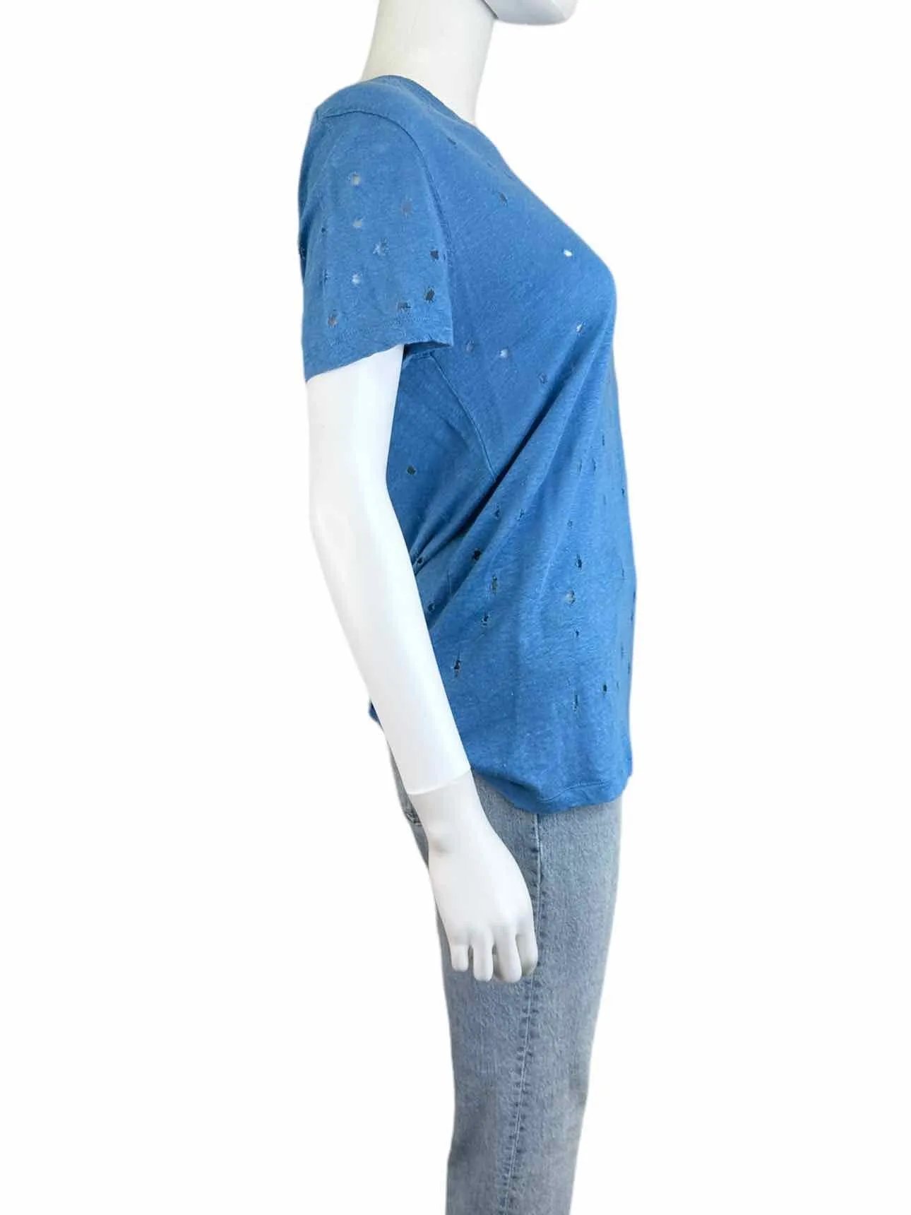 IRO Blue Distressed Linen Top Size XS