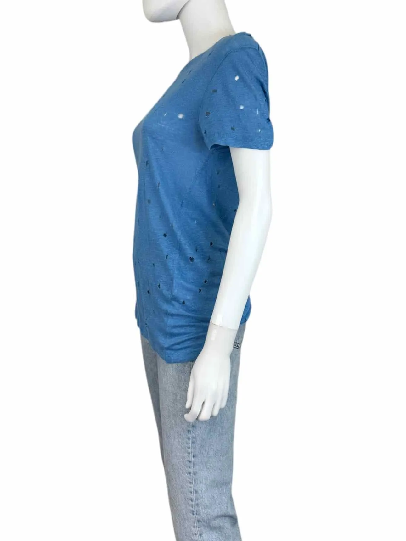 IRO Blue Distressed Linen Top Size XS