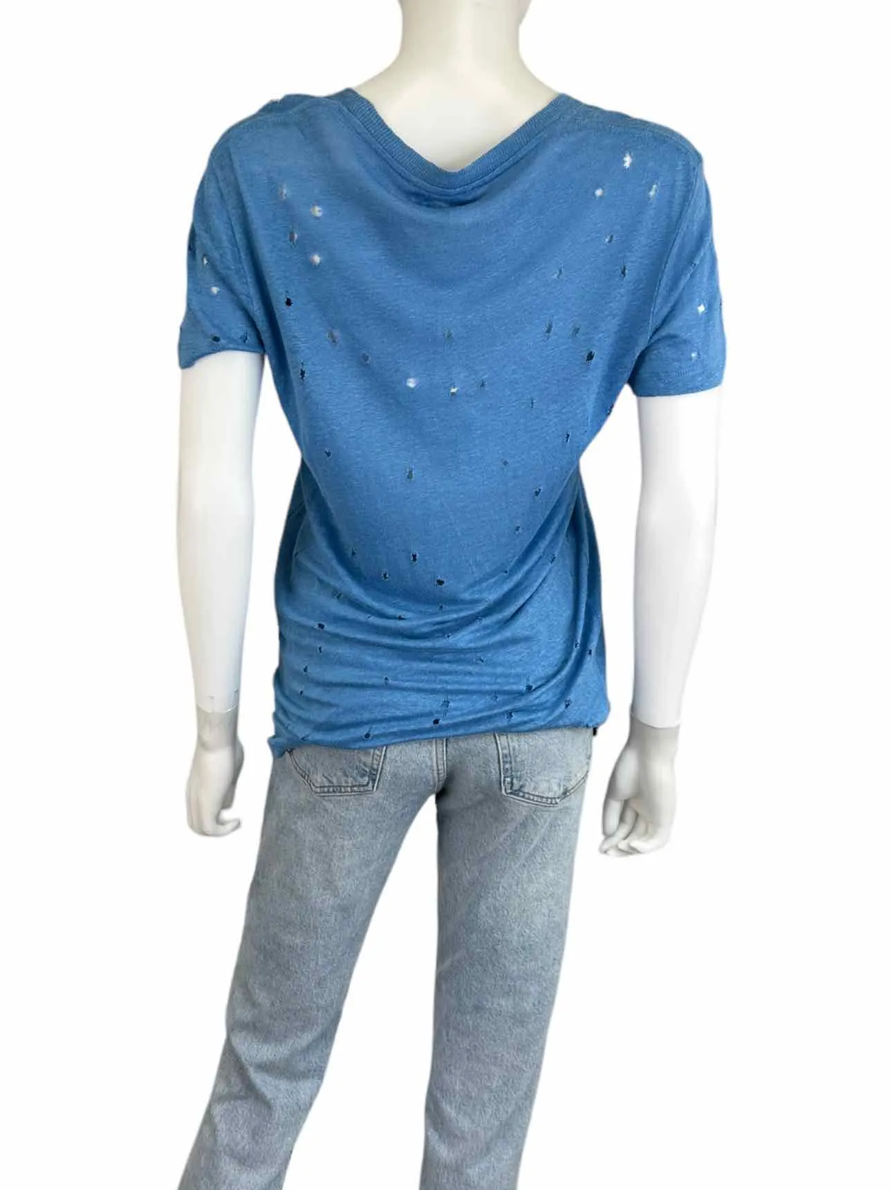 IRO Blue Distressed Linen Top Size XS
