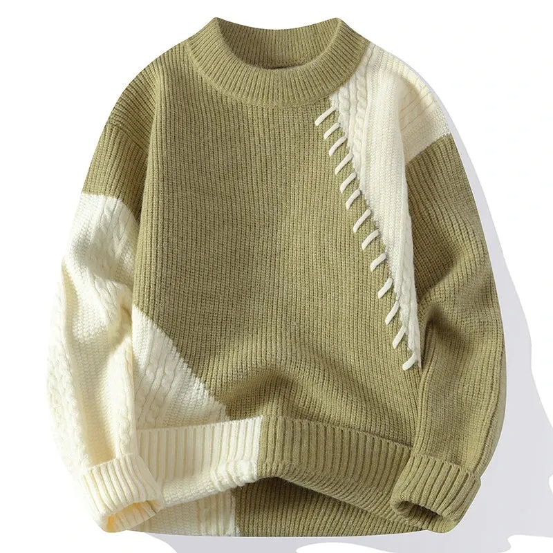 Jules & Jade™ | Men's Casual Patchwork Jumper