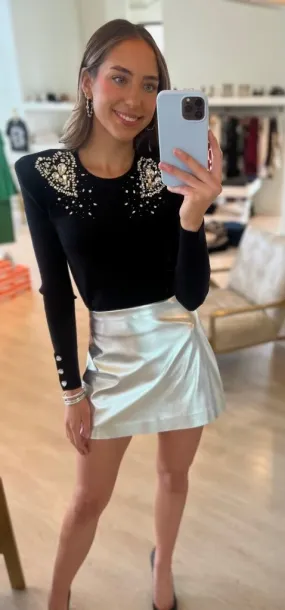 La80043 Embellished Sweater