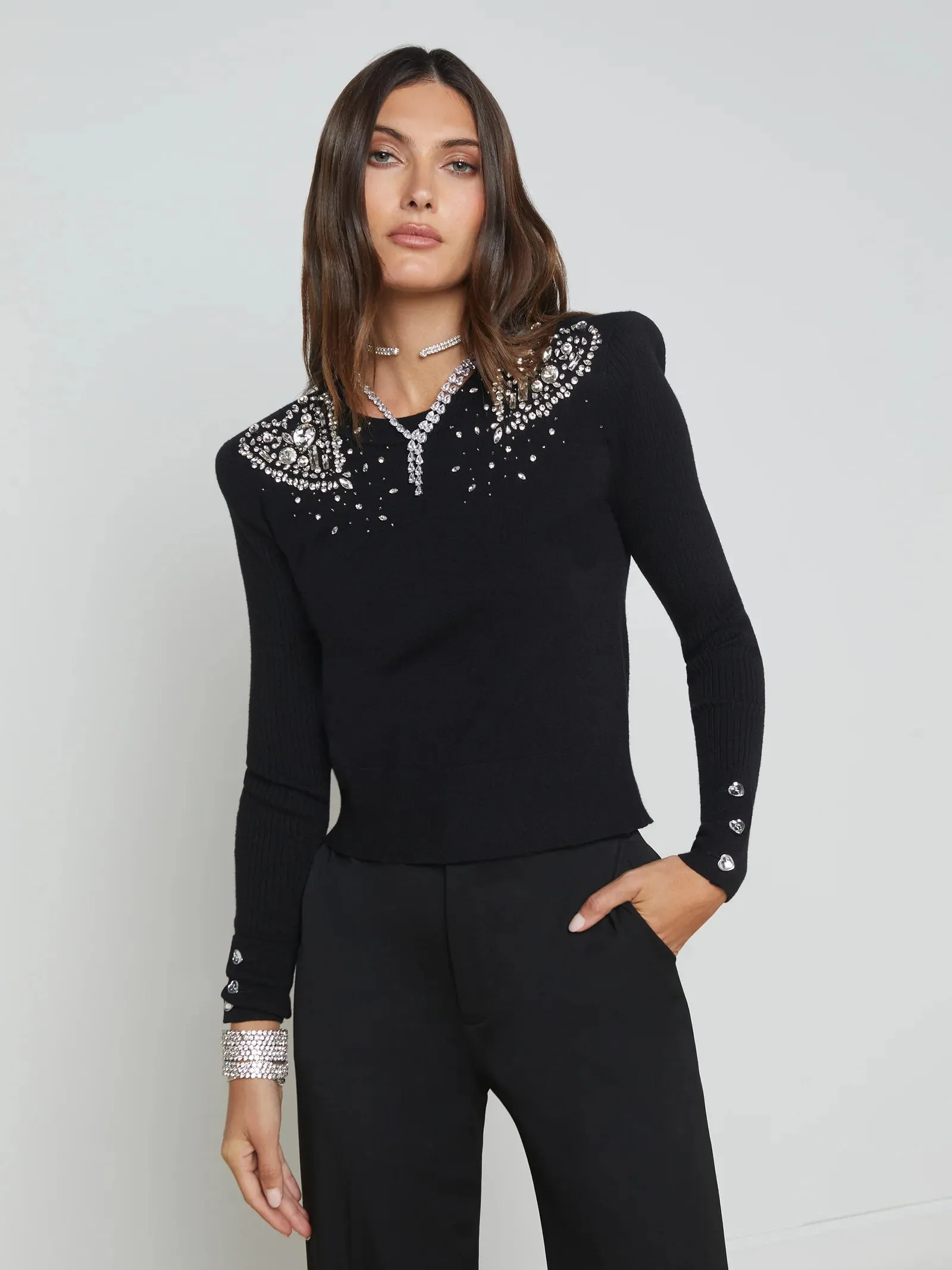 La80043 Embellished Sweater