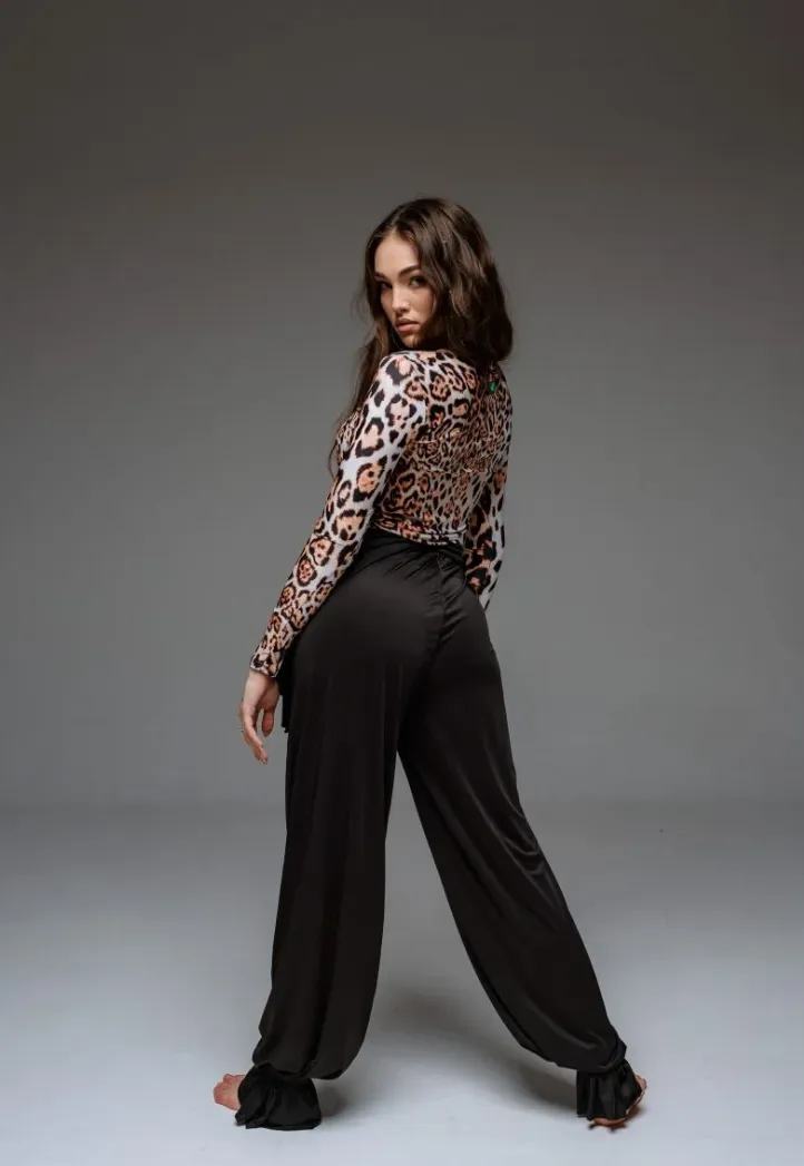 Ladies Dance Blouse Style Top Ring/Leopard Pra 1281
