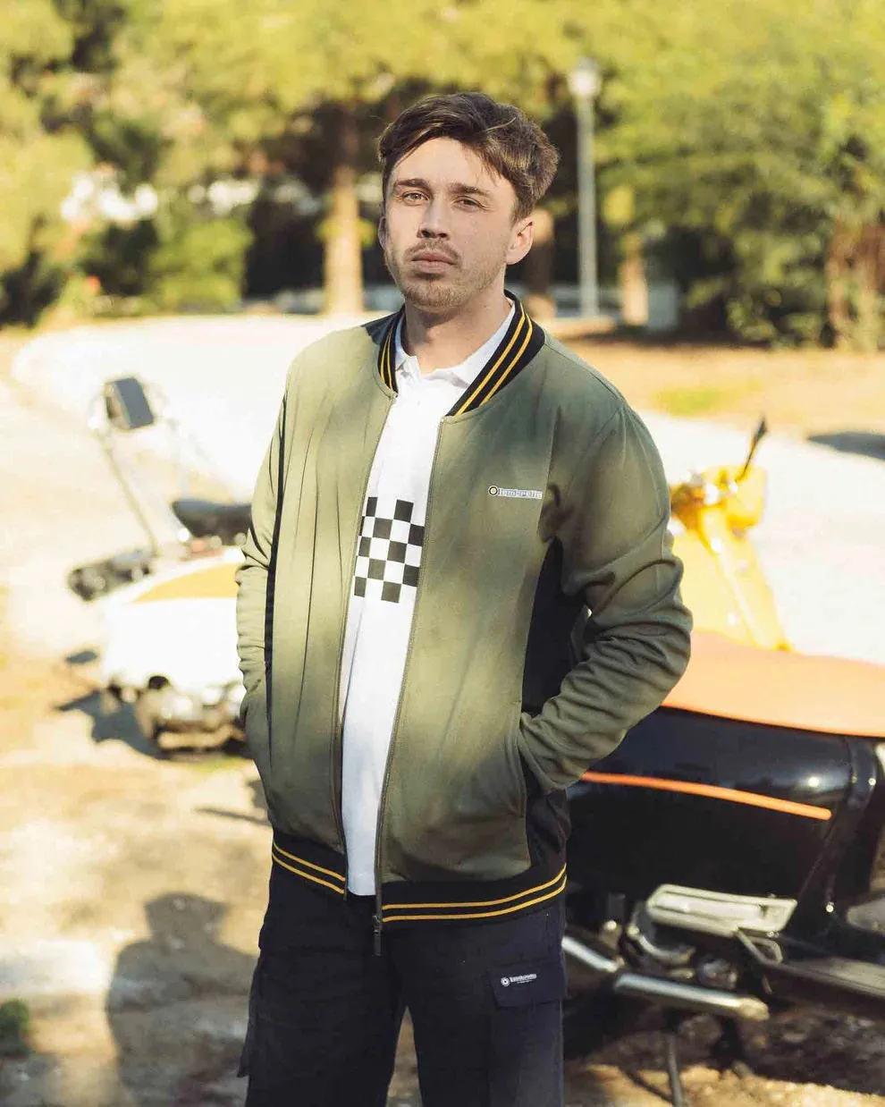 Lambretta Retro Khaki Green Vintage Track Top Jacket