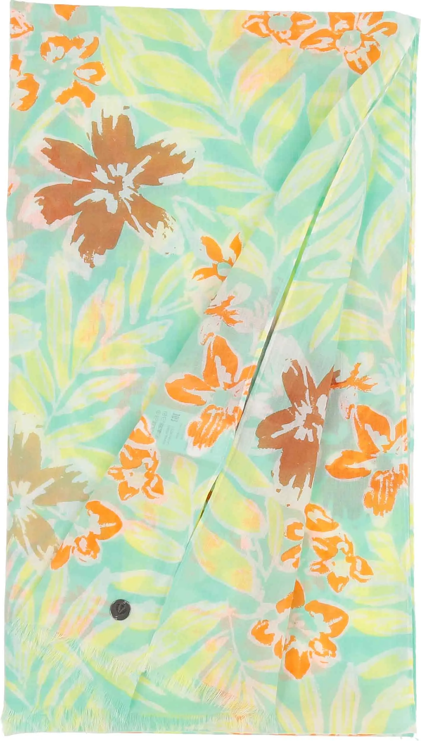 Leaf Floral Print Cotton Scarf