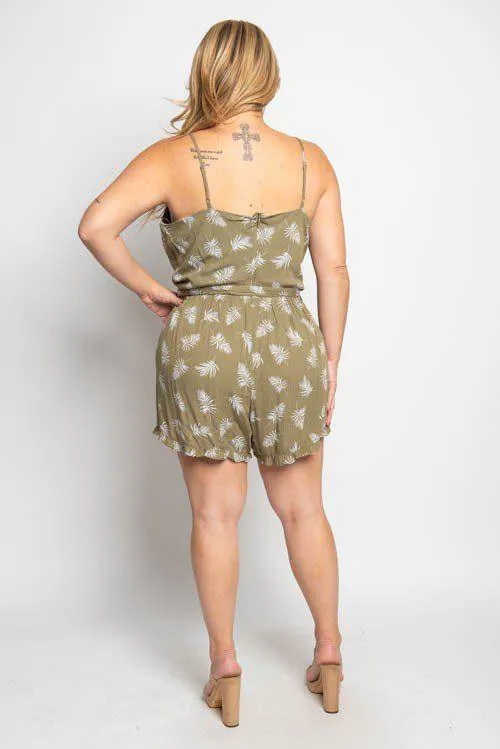 Leaf Print Romper