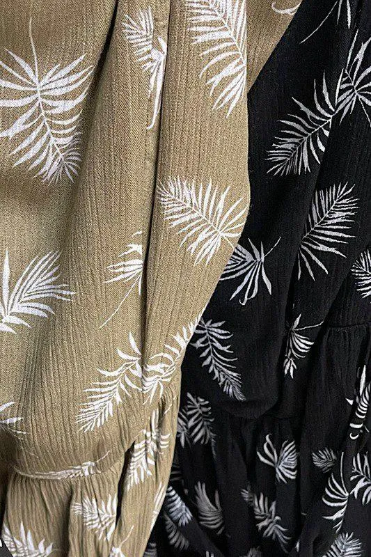 Leaf Print Romper