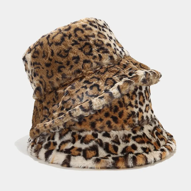 Leopard Fur Hat Autumn and Winter Sun Hat