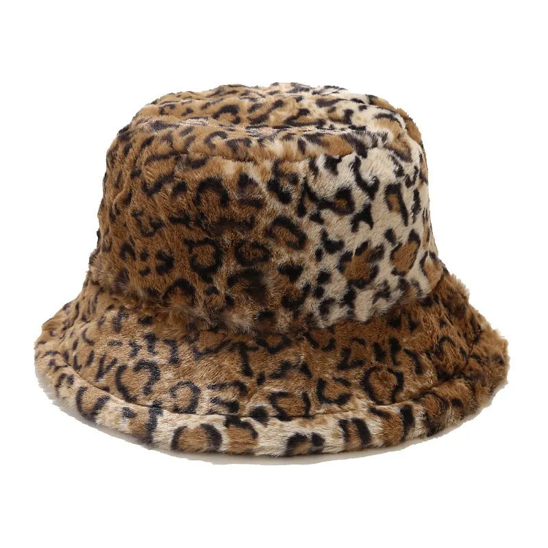 Leopard Fur Hat Autumn and Winter Sun Hat