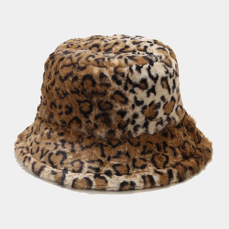 Leopard Fur Hat Autumn and Winter Sun Hat