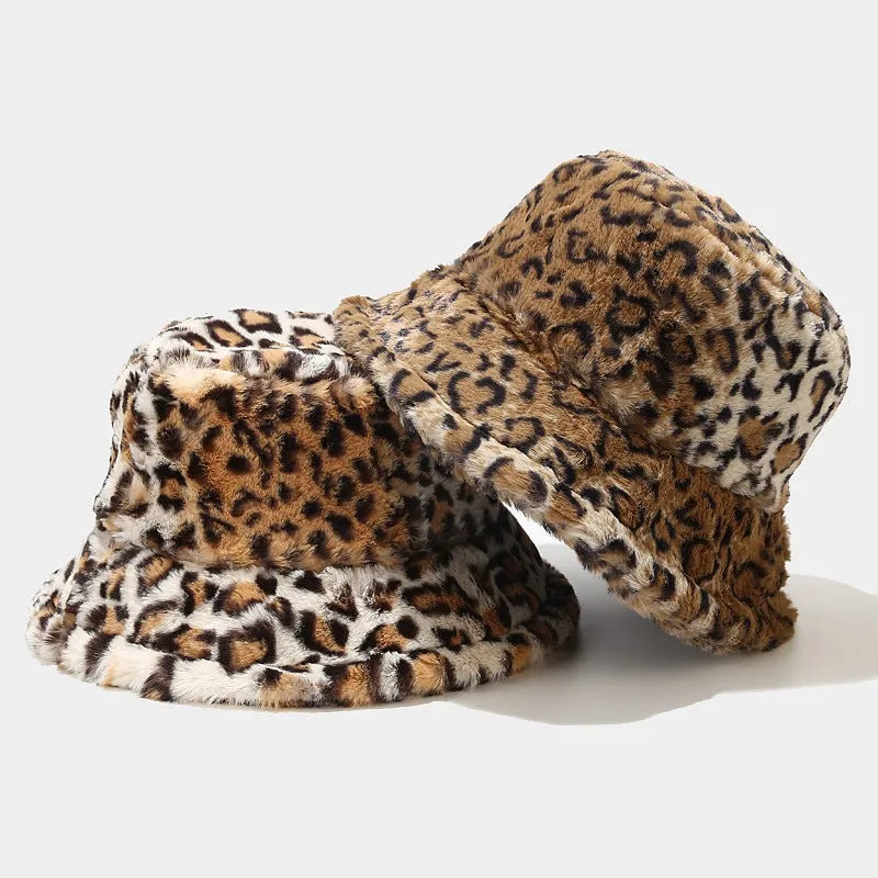 Leopard Fur Hat Autumn and Winter Sun Hat