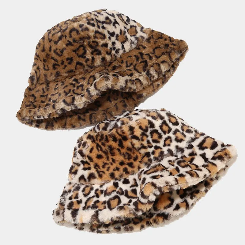 Leopard Fur Hat Autumn and Winter Sun Hat