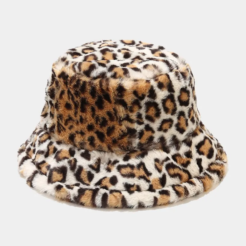 Leopard Fur Hat Autumn and Winter Sun Hat