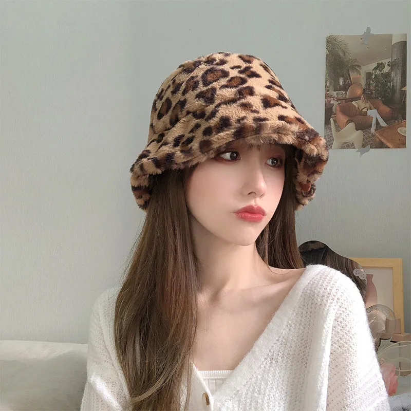 Leopard Fur Hat Bucket Hat Bucket Hat