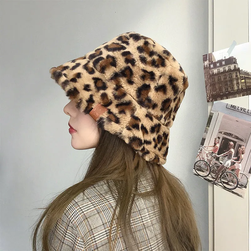 Leopard Fur Hat Bucket Hat Bucket Hat