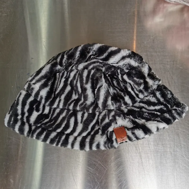 Leopard Fur Hat Bucket Hat Bucket Hat