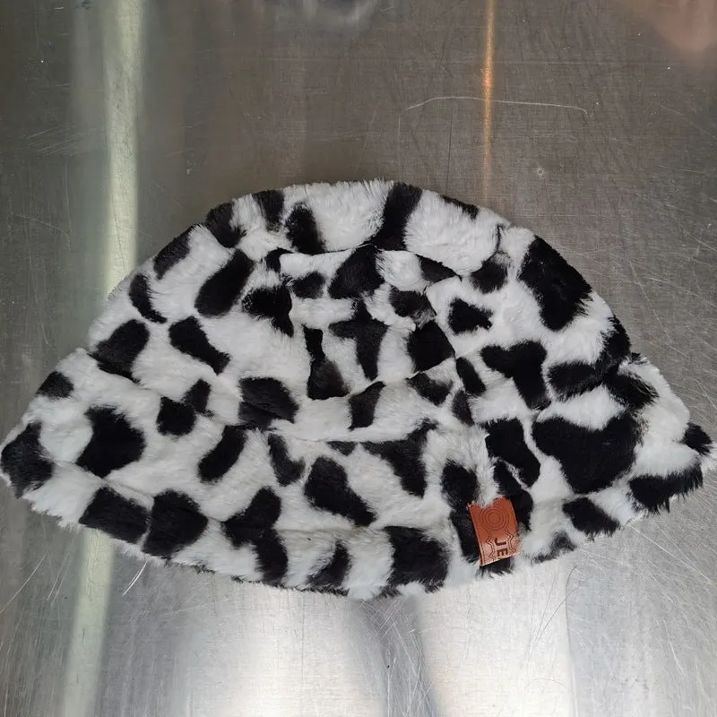 Leopard Fur Hat Bucket Hat Bucket Hat