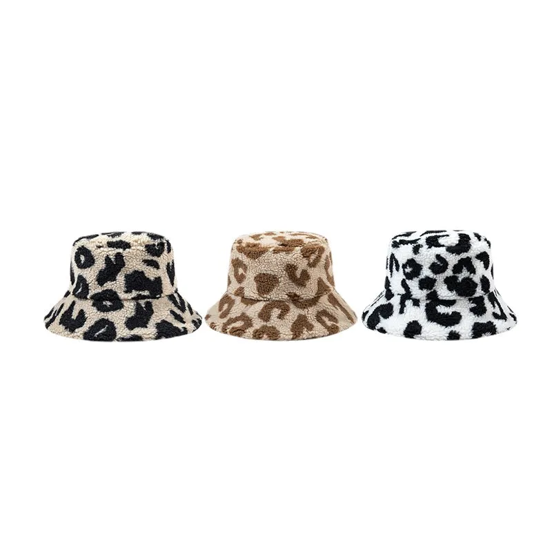 Leopard Fur Hat Bucket Hat
