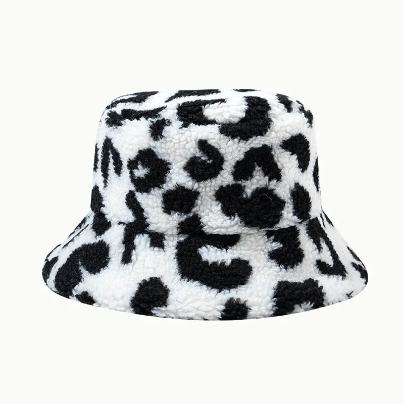Leopard Fur Hat Bucket Hat