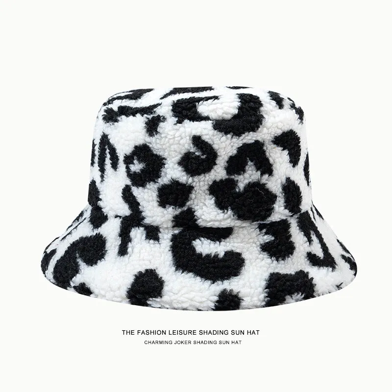 Leopard Fur Hat Bucket Hat