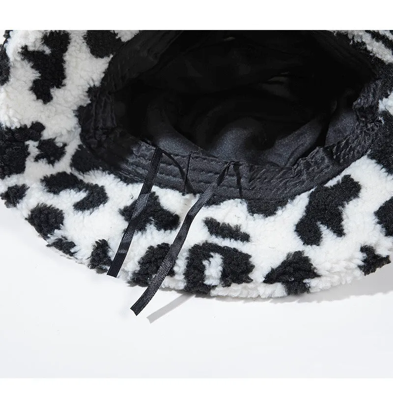 Leopard Fur Hat Bucket Hat